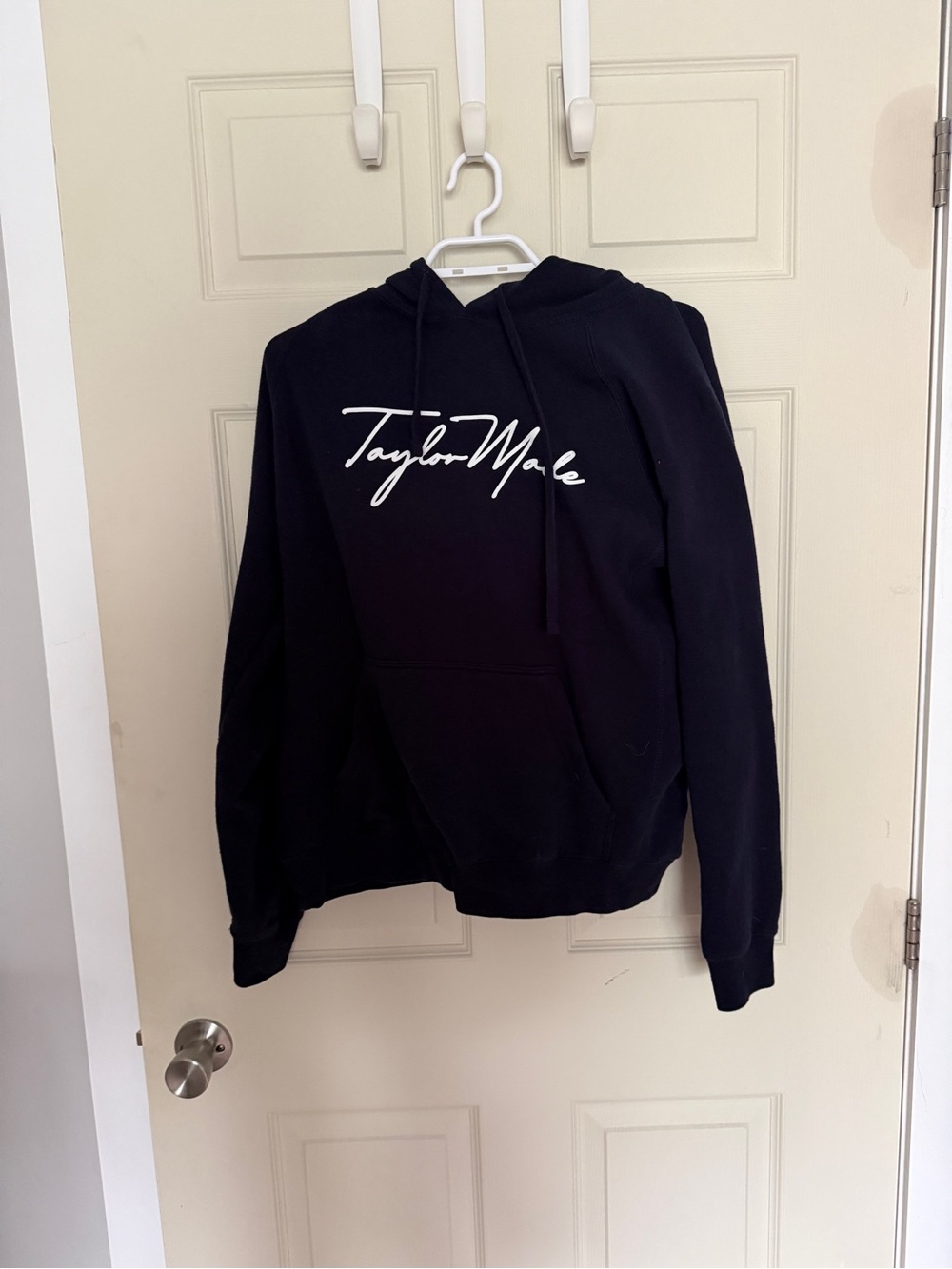 TaylorMade Black Pullover Hoodie with White Script Logo